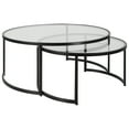 thumbnail image 1 of Uttermost Rhea Iron and Tempered Glass Nesting Coffee Tables in Black (Set of 2), 1 of 6