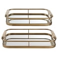 thumbnail image 1 of Uttermost Rosea Coastal Metal MDF and Rope Trays in Brushed Gold (Set of 2), 1 of 6