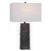 Uttermost Sanderson Ceramic Steel and Fabric Table Lamp in Metallic Charcoal