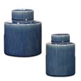 thumbnail image 1 of Uttermost Saniya 2-Piece Coastal Ceramic Container Set in Sapphire Blue, 1 of 4