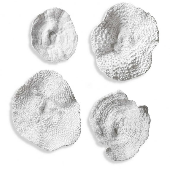 Uttermost Sea Coral 4-Piece Polyresin Wall Sculpture Set in Antique White