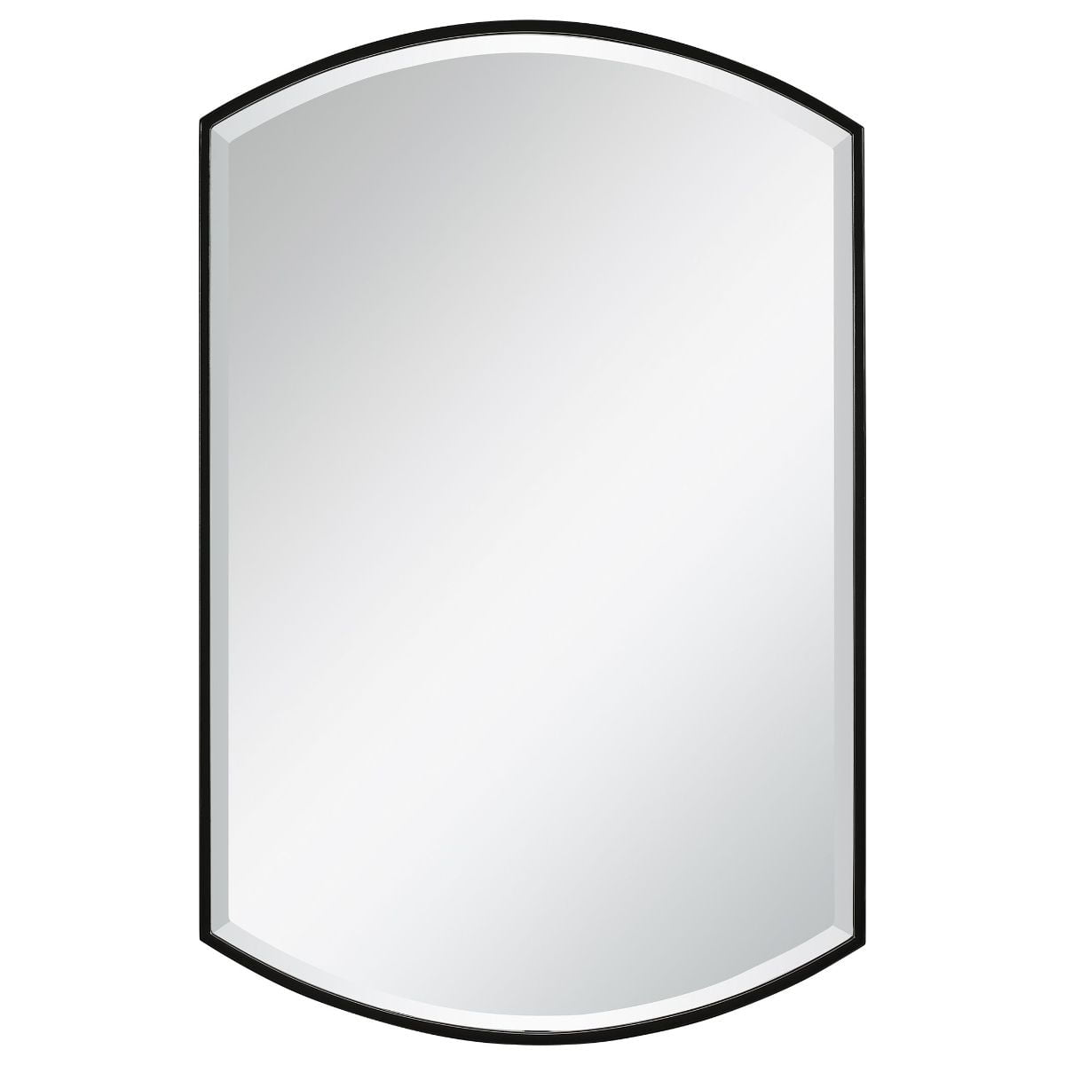 Transitional Satin Black Wooden Dresser Mirror 24"x38"