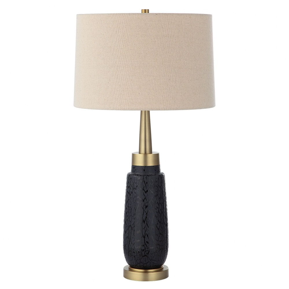 Uttermost Spyglass Black Wood Grain Table Lamp