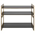 thumbnail image 1 of Uttermost Stacked Up Contemporary Glass/Metal Console Table in Smocked Gray/Gold, 1 of 6