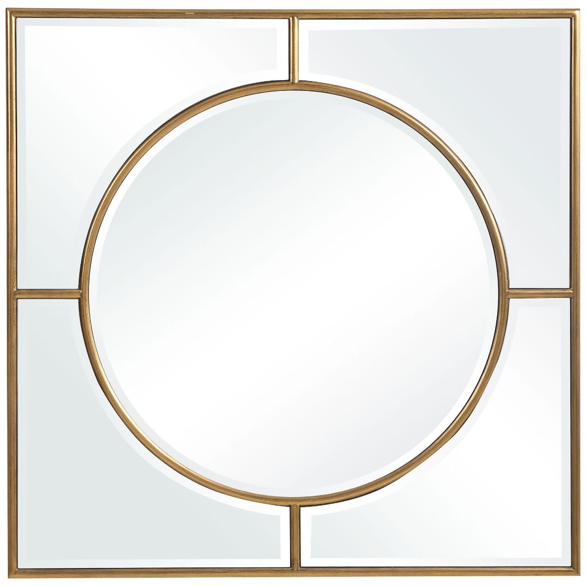 Stanford Gold Square Transitional Wall Mirror 48"