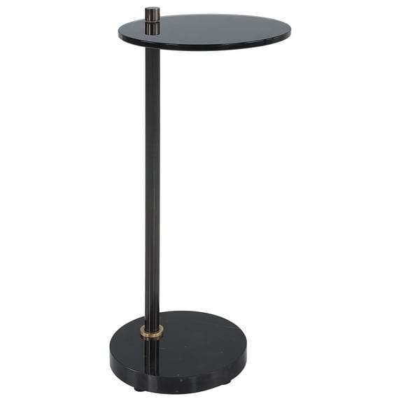 Uttermost Steward Round Drink Table in Black