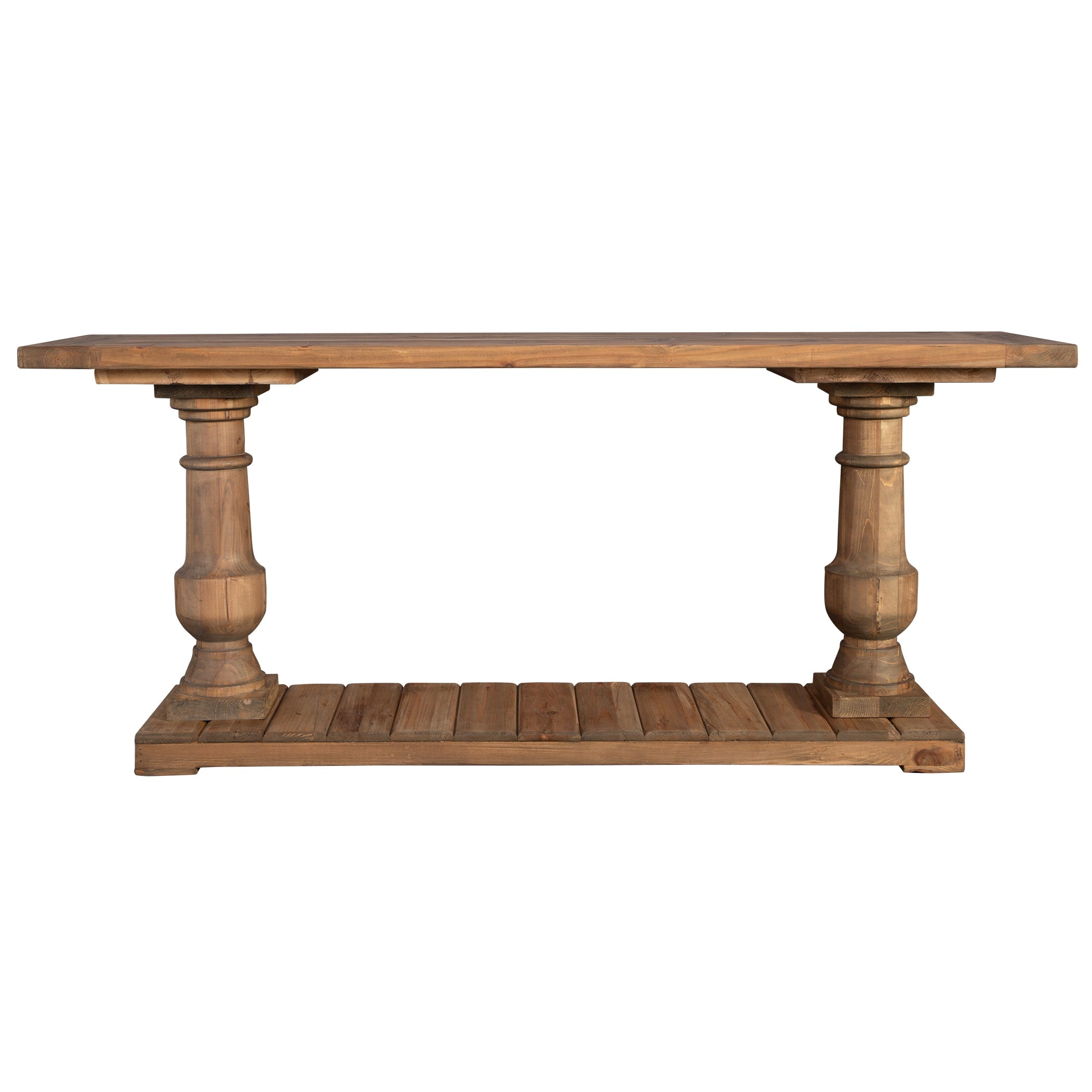 Stony Gray Wash 71'' Salvaged Fir Lumber Console Table with Storage