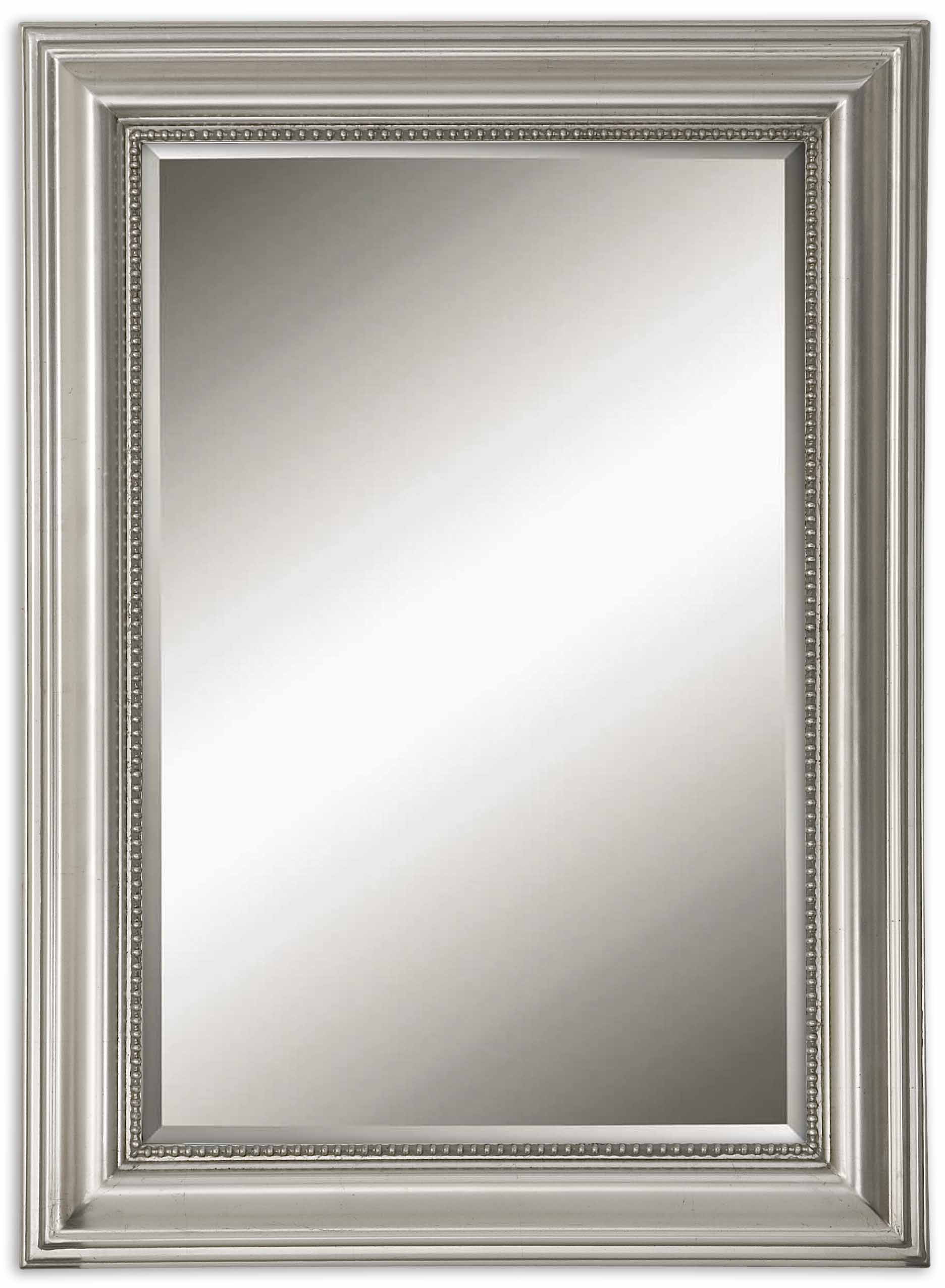 Stuart Contemporary Silver Leaf & Gold Glaze Rectangular Wall Mirror 27"x37"