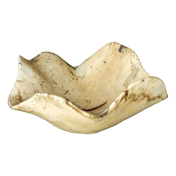 Uttermost Tamarine Coastal Wood Bowl in Natural and White Finish