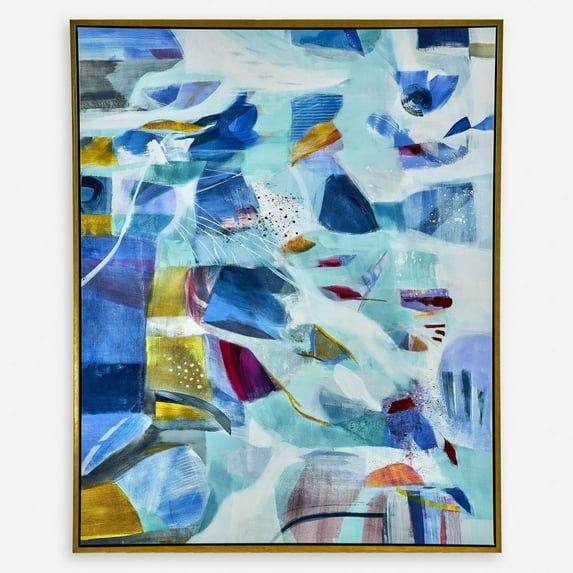 Uttermost The Story Of Water Modern Wood/Canvas Abstract Art in Multi-Color