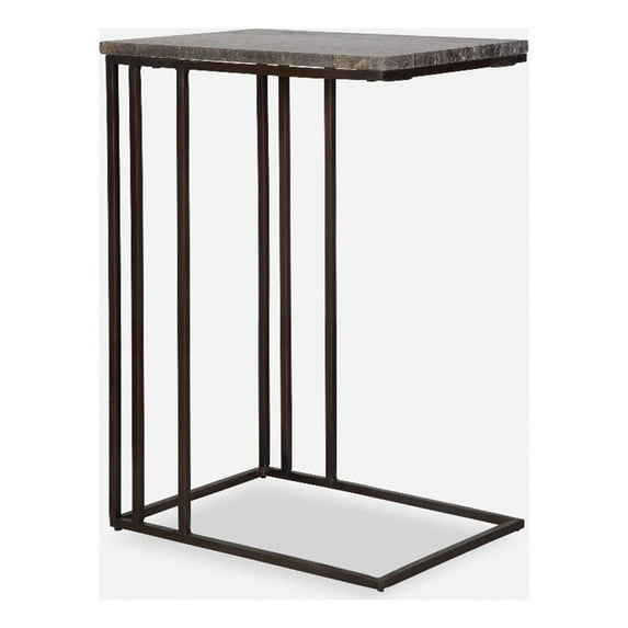 Uttermost Theodore Travertine Accent Table in Bronze