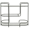 thumbnail image 1 of Uttermost Trolley Bar Tempered Glass and Marble Console in White/Satin Black, 1 of 7