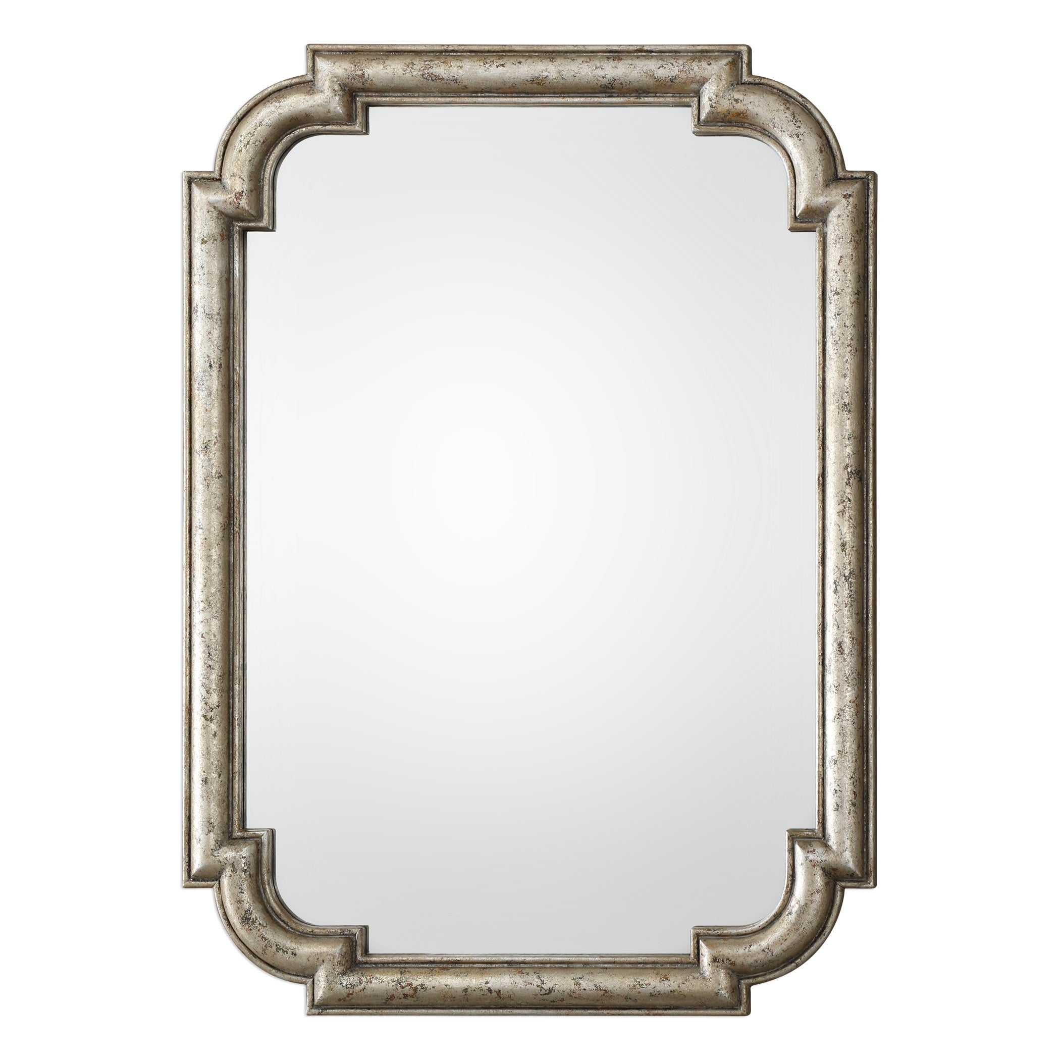 Calanna 45" Distressed Silver Leaf Wood Mirror