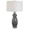 thumbnail image 1 of Uttermost Velino 1-Light Contemporary Glass & Fabric Table Lamp in White/Gray, 1 of 6