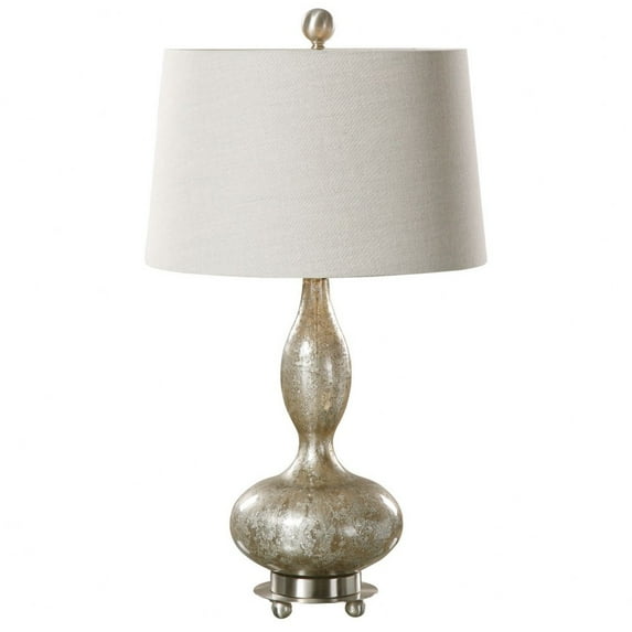 Uttermost Vercana Glass and Metal Table Lamp in Brown/Silver (Set of 2)