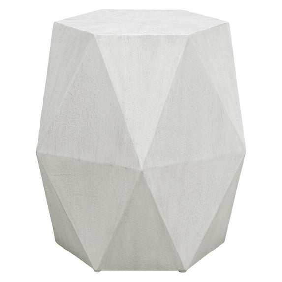 Uttermost Volker Contemporary Wood Geometric Accent Table in White