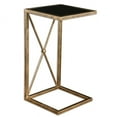 thumbnail image 1 of Uttermost Zafina Contemporary Iron and Glass Side Table in Gold/Black, 1 of 6