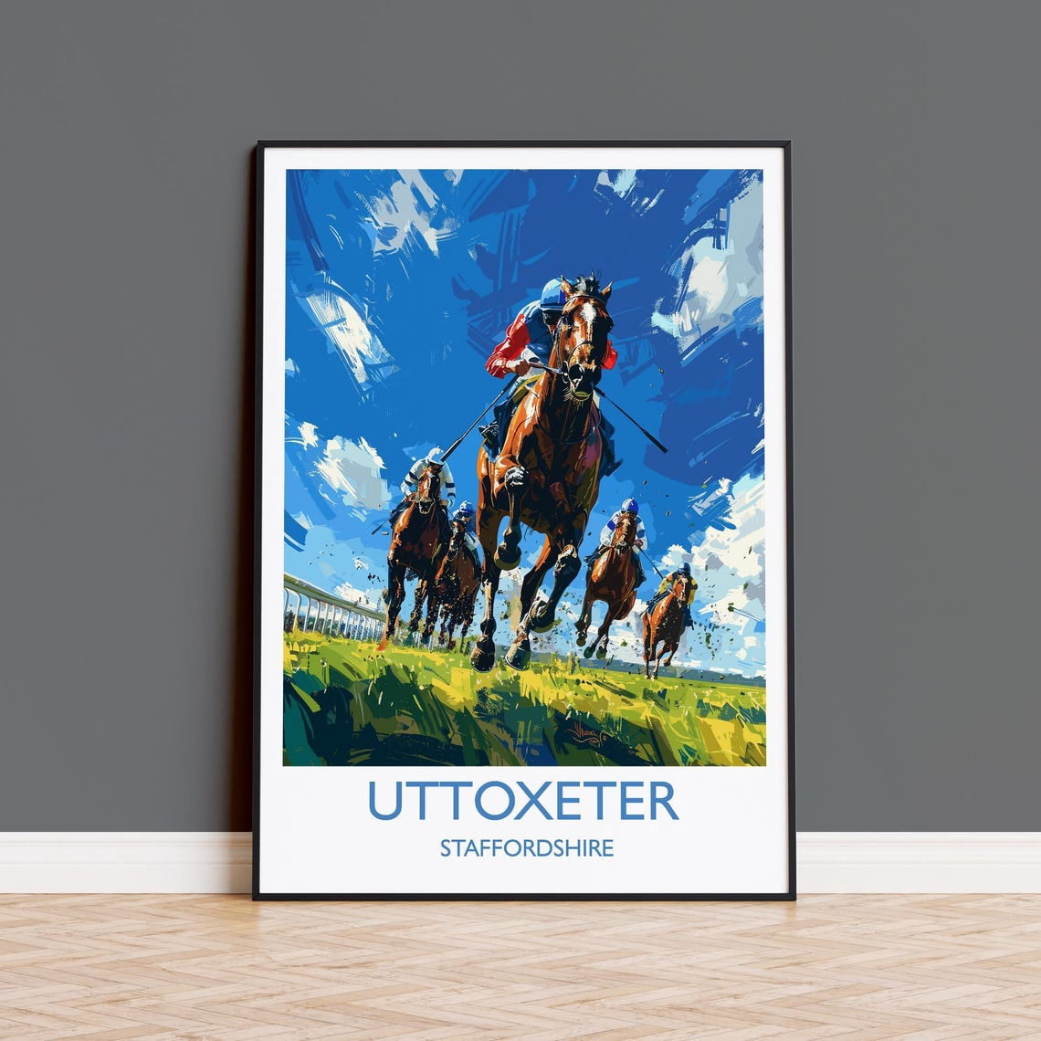 Uttoxeter Staffordshire Wall Art Print, England Racing Town Travel And ...