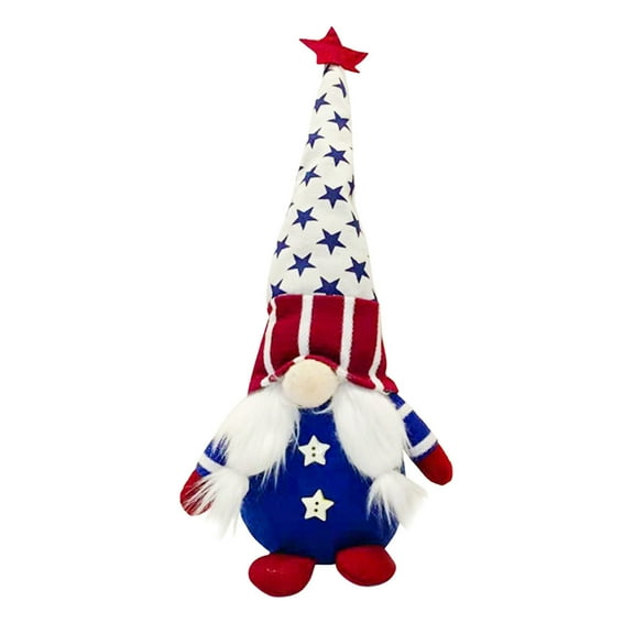 UttpKLBx 1PCS Red Patriotic Gnome Plush, Independence Day Faceless Desktop Doll, Home Living Room Decoration, 20x15x1cm