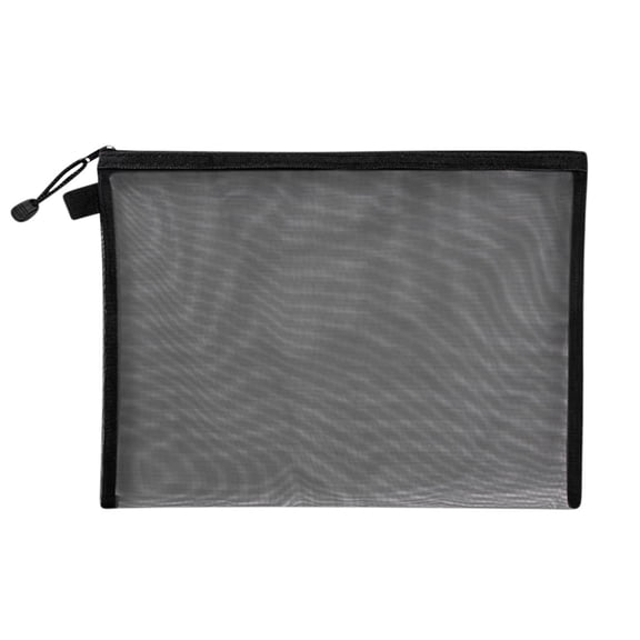 UttpKLBx 3 Compartment Pouch Pen Bag Plastic Translucent Pencil Box Large Pencil Pouch Pencil Pouch Binder, Large Pen Bag for Adults (Black)
