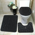 thumbnail image 1 of UttpKLBx Absorbent Bathroom Rug Set Soft Absorbent Microfiber Bath Rugs Memory Foam Bath Mats Cute Bathroom Mat, for Bathroom Floor, Tub and Shower (Black), 1 of 8