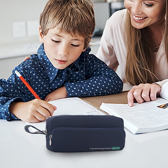 UttpKLBx Aesthetic Zipper Pencil Box Portable Stationery Bag with Handle Large Pencil Pouch Personalized Pencil Case, Transparent Makeup Bag (Army Green)