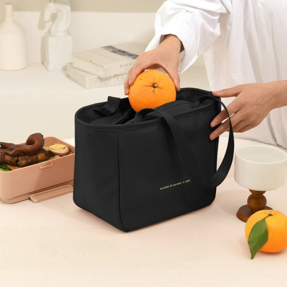 UttpKLBx Back to School Stuff Lunch Box Lunch Bag for Men Women Large Capacity Lunchbox Reusable Lunch Bags Insulated Lunch Bag Lunch Box Cooler College Supplies for Students (Black)