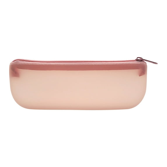 UttpKLBx Big Capacity Pencil Bag with 3 Compartments Pencil Boxes Double Layer Zipper Pencil Pouch Fabric Pencil Case, Adult Pencil Pouch (Pink)