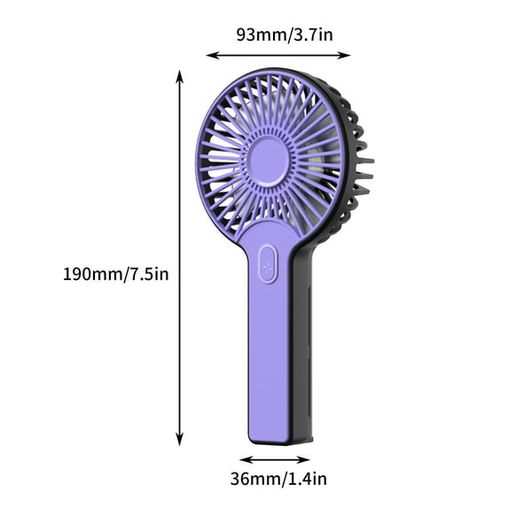 UttpKLBx Clearance Led Bladeless Fan Small Handheld Fan Portable Air Conditioners Mini Portable Fan Rechargeable, for Travel Home Office (Purple)
