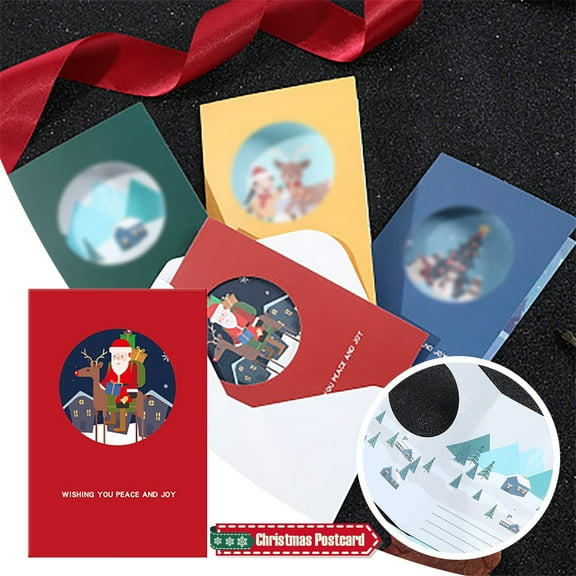 UttpKLBx Clearance Sales Christmas Thank You Card DIY Creative Blessing Gift Message Card Universal Card Creative Gifts (B)