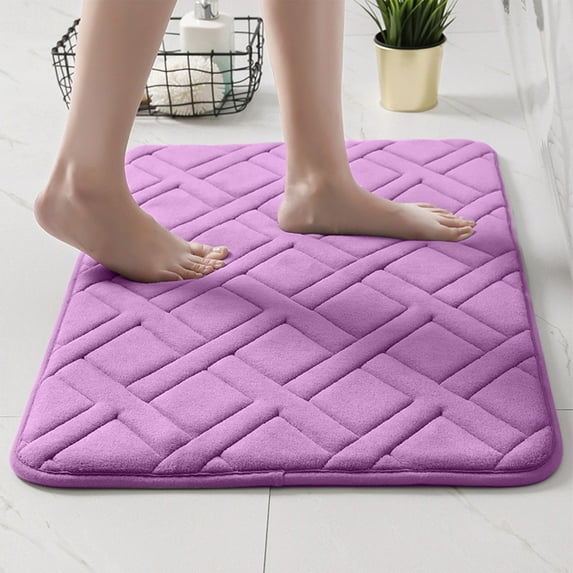 UttpKLBx Cute Bath Mat Non Slip Quick Dry Bath Mats Water Resistant Bathroom Mat Toilet Seat Covers for Bathroom, Bathroom Accessories Set (Purple)