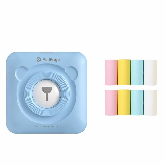 UttpKLBx Deals of the Day Clearance Thermal Portable Bluetooth 58mm Mini Wireless POS Image Photo for Phone for Teachers and Kids (Blue)