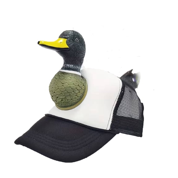 UttpKLBx Duck Decor Trucker Hat with Mesh Back, Adjustable Snapback Cap for Outdoor Hunting and Daily Casual Wear