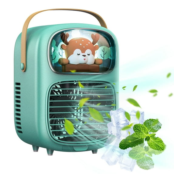 UttpKLBx Fans That Blow Cold Air Evaporative Air Cooler Desktop Conditioning Fan Portable Air Conditioners Fan, for Travel (Green)