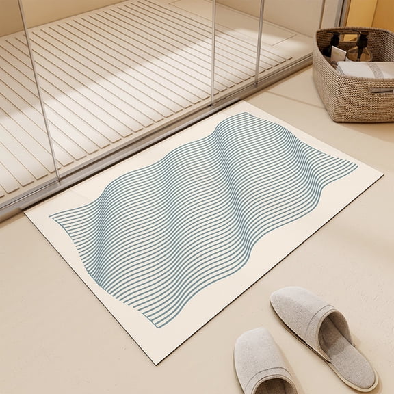 UttpKLBx Fluffy Absorbent Microfiber Bath Mat Water Absorbent Microfiber Shower Mat Bathroom Absorbent Floor Mat Decorative Bathroom Rug, Home Bath Mat (A)