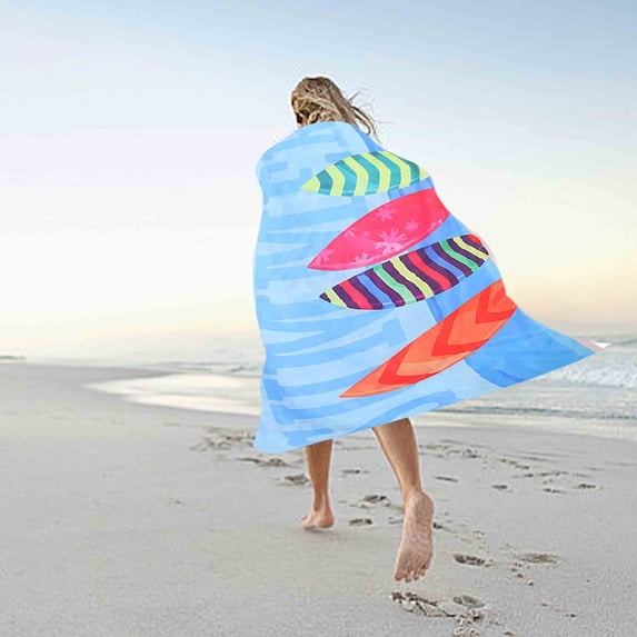 UttpKLBx Highly Absorbent Beach Towel - Tropical Floral Microfiber Quick Dry Sandproof Oversized Towel for Summer Pool (27x59 in)