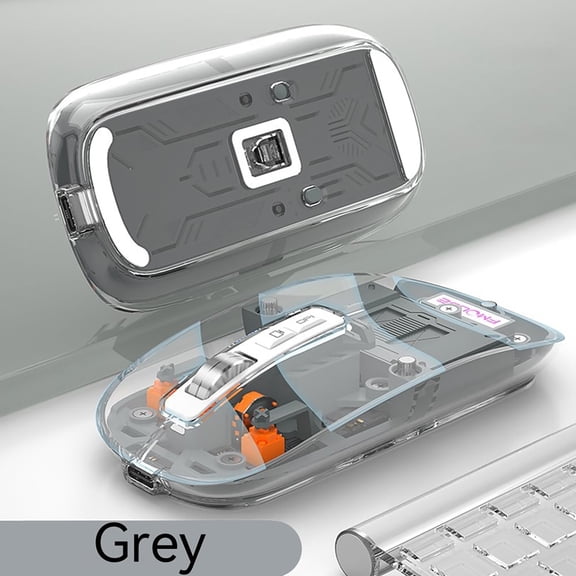 UttpKLBx Home Decor Clearance Wireless Bluetooth Transparent Mouse,The Third Mock Examination Transparent Mouse With Rechargeable Bass School Essentials (Gray)