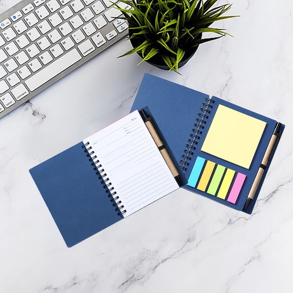 UttpKLBx Home Must Haves Notepad And Notebook Office Study Supplies Kraft Paper Notepad Coil Book With Pen Notepad Student Office Notepad Tearable 5ML Garden Gifts (Blue)