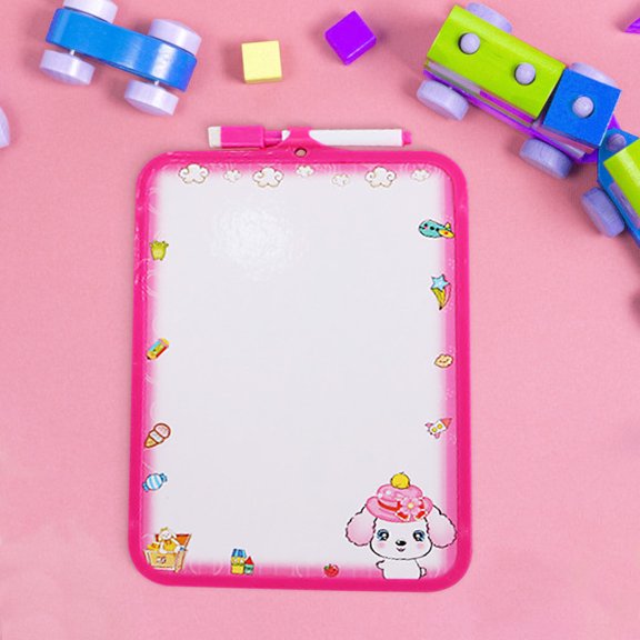 UttpKLBx Home Office Aesthetic Double-Sided Dry Drawing Board Home Message Board Student Whiteboard 5ml Office Supplies for Desk (Pink)