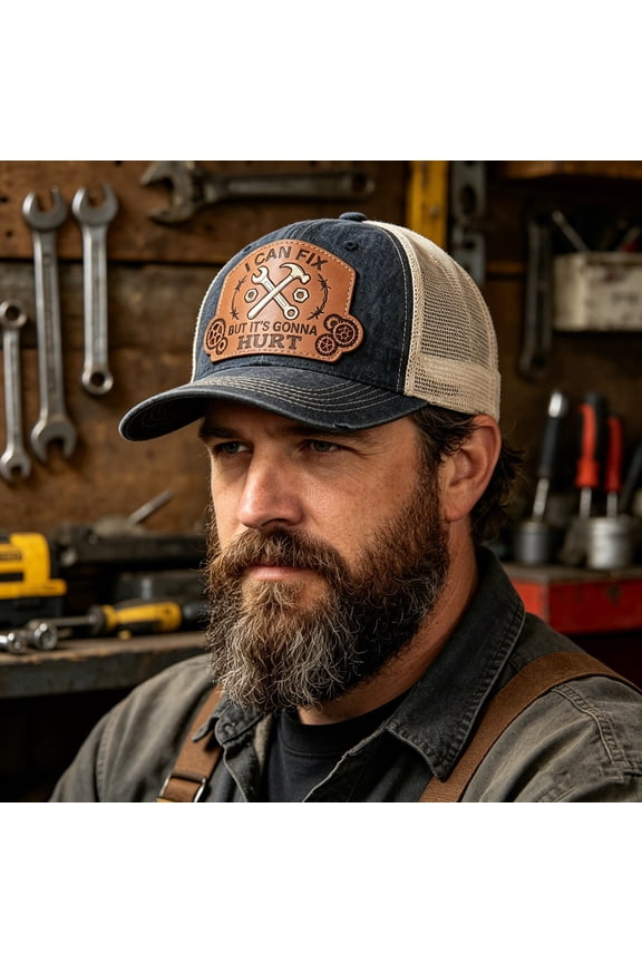 I Can Fix It Embroidery Cap, Funny Tool-Themed Trucker Hat, Adjustable Baseball Cap for DIY Handyman