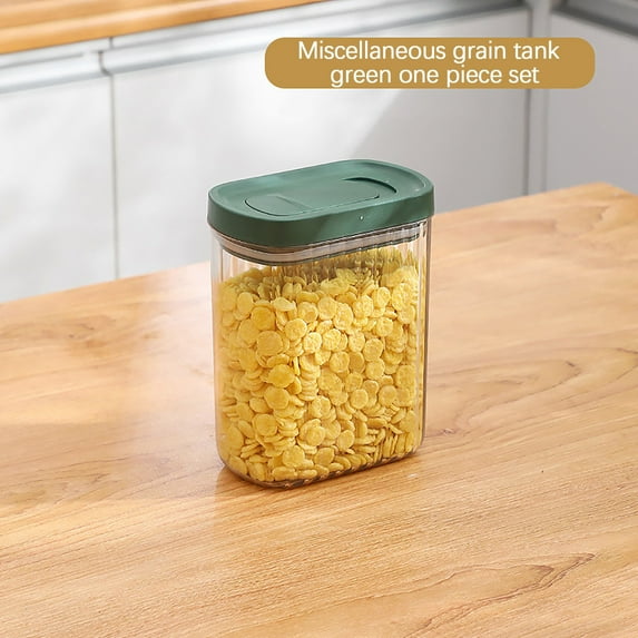 UttpKLBx Kitchen Must Haves Sealed Tank Plastic Kitchen Food Storage Tank Household Cereals Storage Tank Snack Dry Goods Fresh-keeping Storage Box, Cabinet Organizer (Green M)