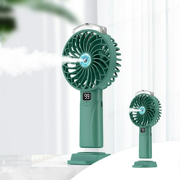 UttpKLBx Mini Portable Air Conditioner Handheld Mini Fan Portable Hand Fan for Travel Battery Operated Fan Large, for Office, Kitchen (Green)