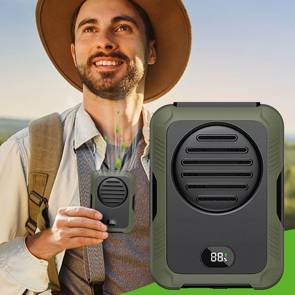 UttpKLBx Night Light Fan for Bedroom 360° Cooling Personal Fan Cooling Fan with Oscillating Air Conditioner for Bedroom, Suitable for Makeup Travel Outdoors (Green)