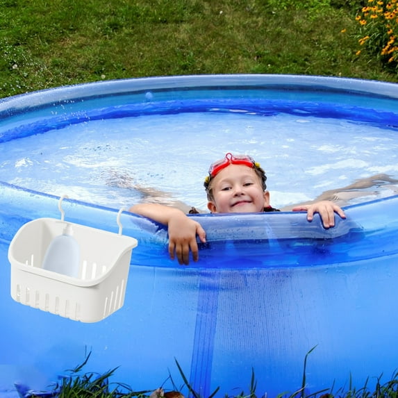 UttpKLBx Outdoor Swimming Accessories Pool Side Storage Basket Set, Pool Cup, Above Ground Pool Accessories, Pool Toy Basket, Pool Storage Bins for Most Frame Pools for Swimmers Pool (White)