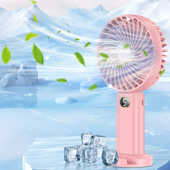 UttpKLBx Personal Bladeless Folding Neck Fans Portable AC Air Cooler Battery Powered Fans Portable Camping Fan Portable, for Living Rooms (Pink)