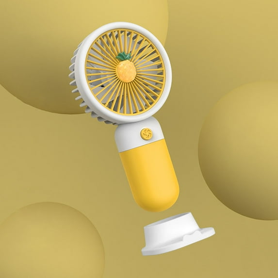 UttpKLBx Portable Automatic Remote Fan Battery Operated Desk Fan Mini Desktop Cold Fan Portable Electric Fans, for Indoor or Outdoor (Yellow)
