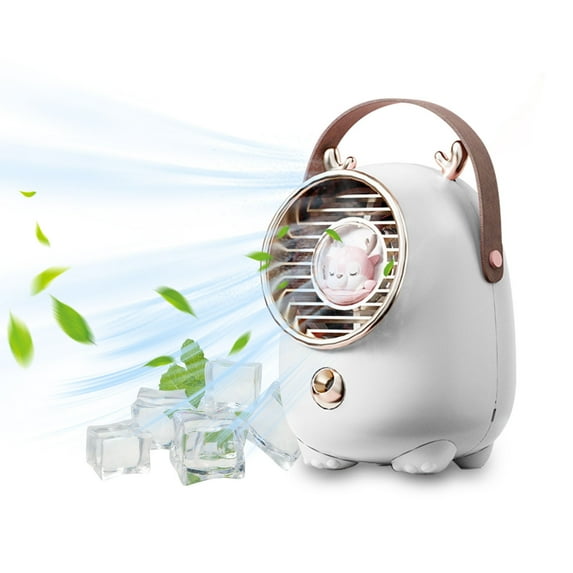 UttpKLBx Portable Mini Air Conditioner Room Cooler Air Conditioner Handheld Rechargeable Fan Air Colling Fan, Home Office Travel Camping Fan (White)