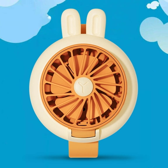 UttpKLBx Portable Office Air Conditioner Bladeless Portable Mini Fans Household Vaneless Tower Fan Mini Desk Fan, for Men Women Travel (Yellow)