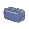 thumbnail image 1 of UttpKLBx Portable Pencil Pouch Bag Plastic Pencil Case Box with Lid Snap Pencil Case Large Capacity Three Ring Pencil Pouch, Pencil Pouch Zipper (Blue), 1 of 6