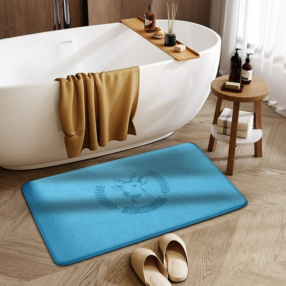 UttpKLBx Rubber Backed Bathroom Mats Non-Slip Comfortable Bath Mat Bath Mat for Bathroom Floor Soft Bath Mats for Bathroom, Colorful Bathroom Rugs (Blue)